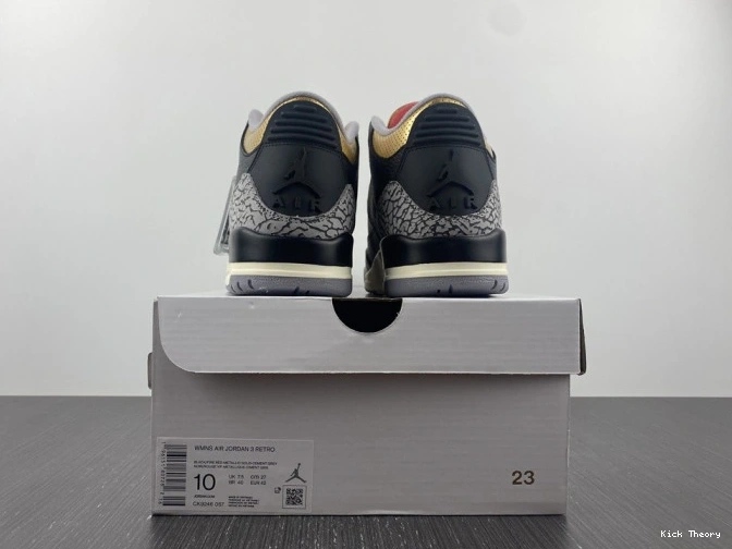 Kick Theory Jordan Air 3 Black Gold CK9246-067 WMNS 0802